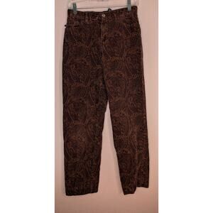 VTG Ralph Lauren Purple Brown Paisley Corduroy Pants Retro 4